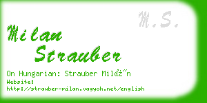 milan strauber business card